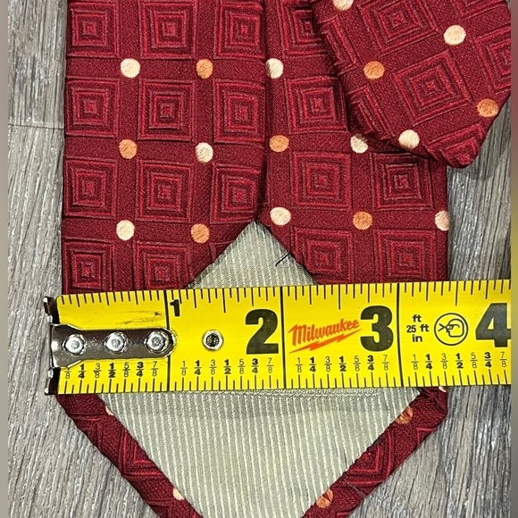 Ermenegildo Zegna Tie Red Polka Dot Classic Power 100% Silk Made in Italy - Picture 10 of 12